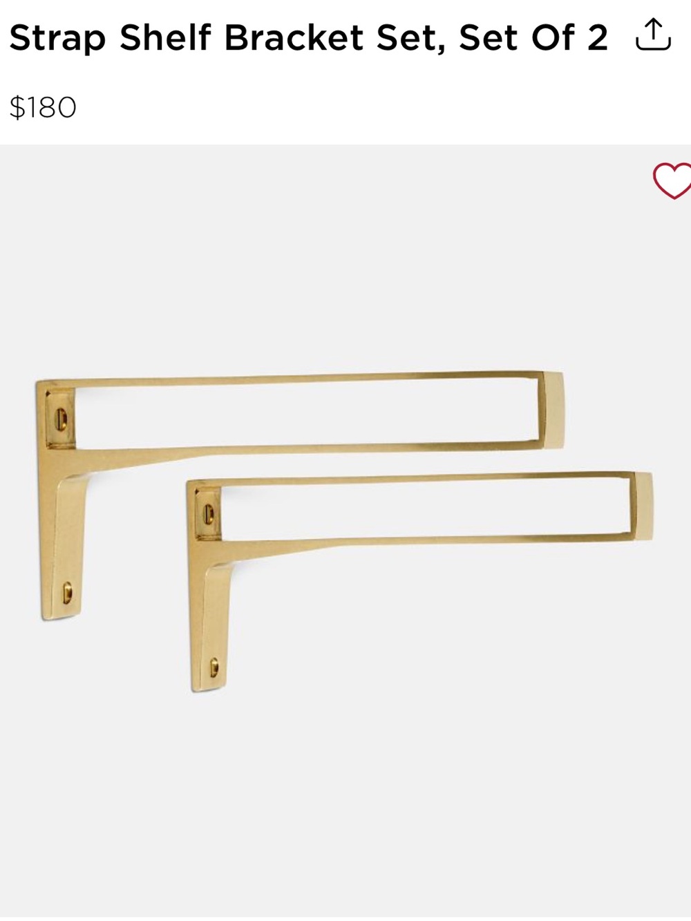 New! Rejuvenation strap shelf bracket set ( small)